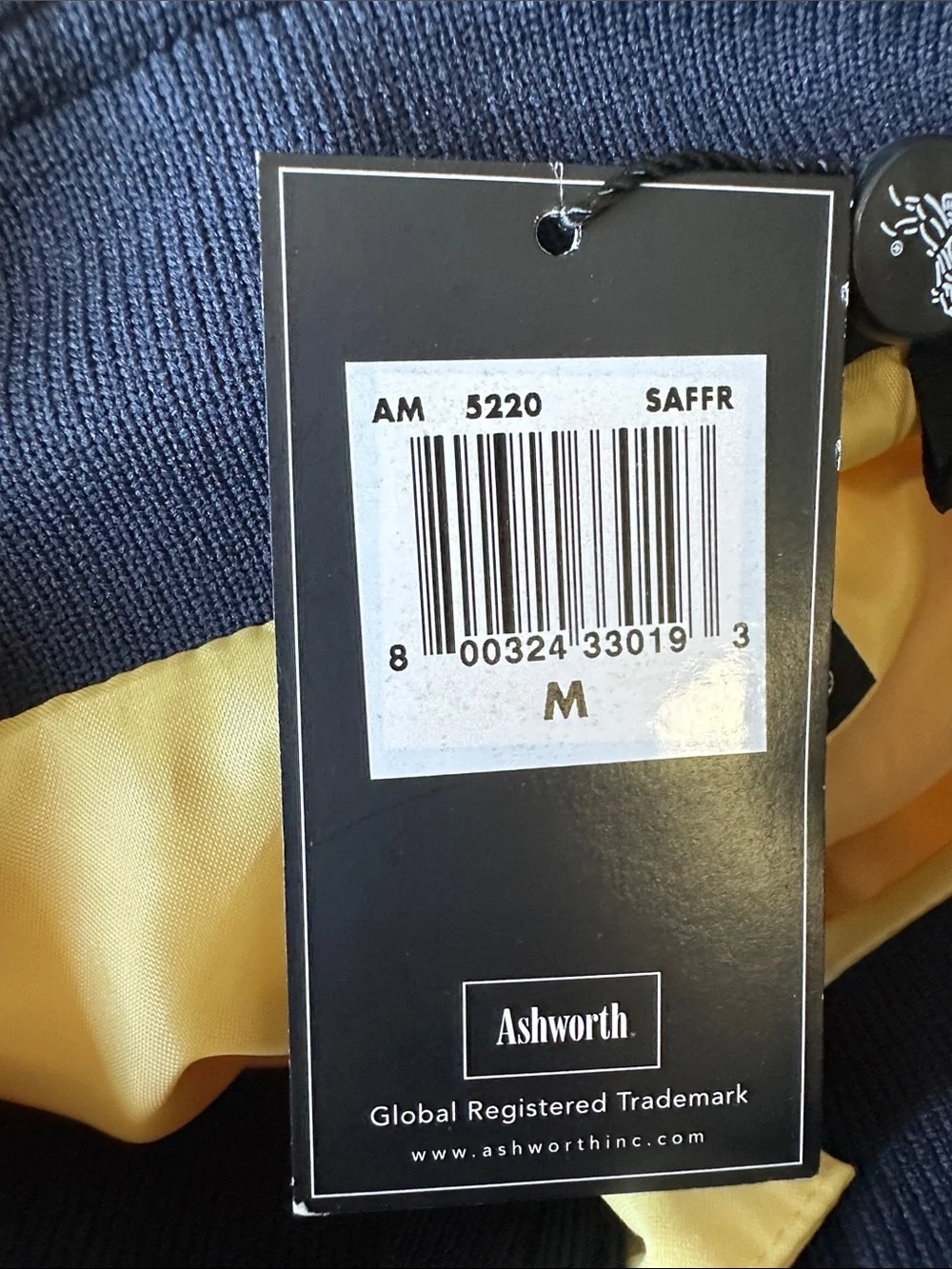 NWT Ashworth Weather Systems Yellow Navy Windbreaker Full Zip Jacket Men Medium